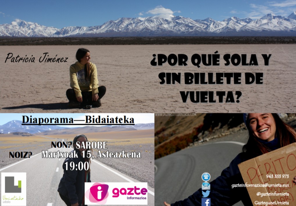 Charla viajera en Urnieta: ¿Por qué viajar sola y sin billete de vuelta?